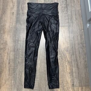 SPANX Faux Leather High Waisted Leggings Black Size Large